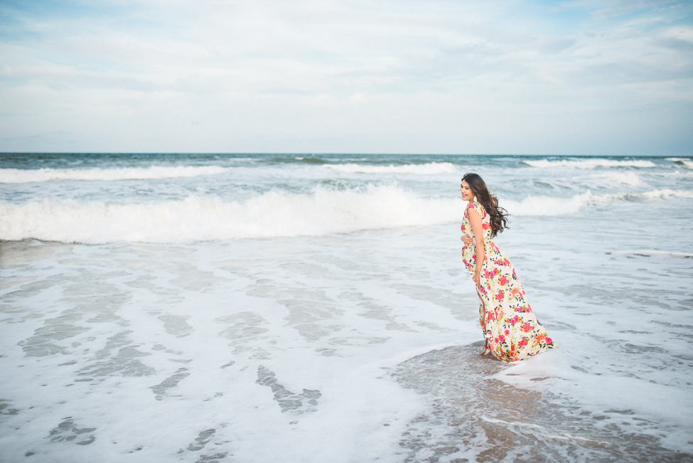 pregnant mom in the ocean | jacksonville beach maternity photographer