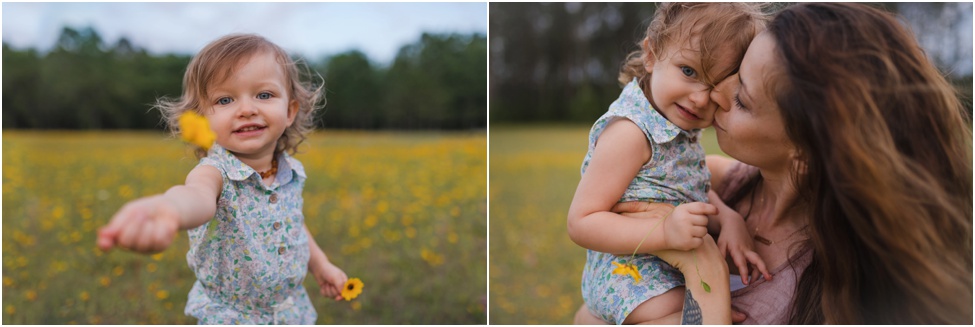 toddler girl giving flower to mommy | Jacksonville Family Photographer