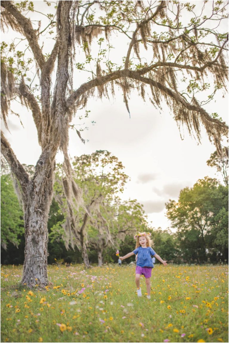 little girl in the flower field | Jacksonville Children Photographer
