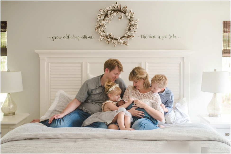 Wonderful family of five | At home newborn session Jacksonville Photographer