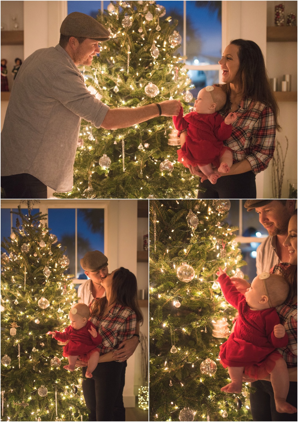 Family session by Christmas tree | Jacksonville Beach children photographer