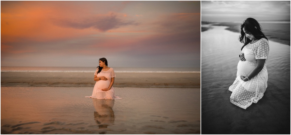 The best sunset pregnancy beach session. Jacksonville Beach maternity photographer. Florida couple's photo sessions. Newborn photographer Atlantic Beach