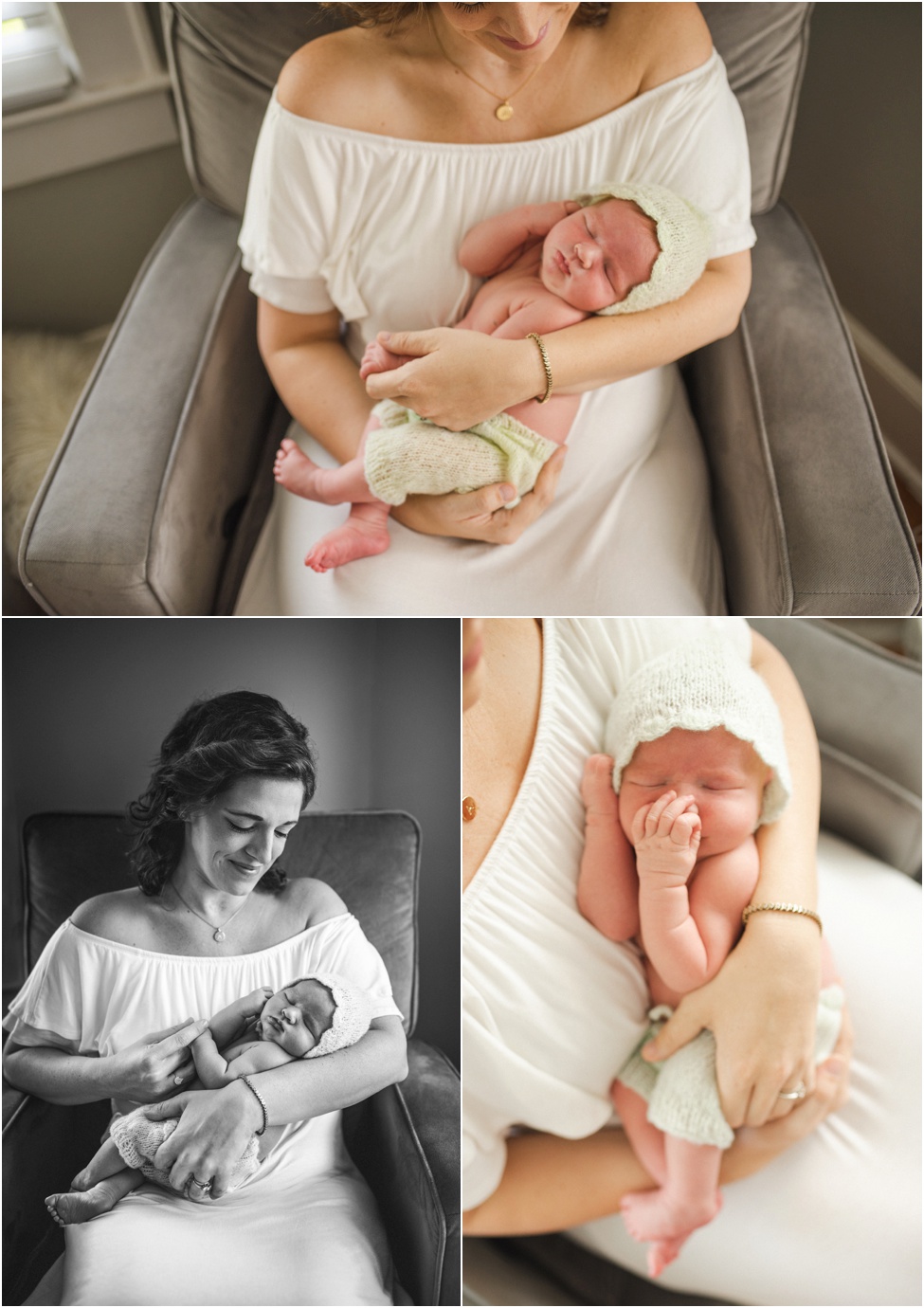 Newborn baby girl in her adorable home. Jacksonville and Ponte Vedra newborn photographer. At home newborn session. Parents and their new baby. Florida baby and family photographer