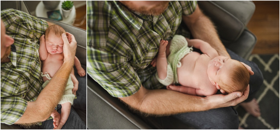 Newborn baby girl in her adorable home. Jacksonville and Ponte Vedra newborn photographer. At home newborn session. Parents and their new baby. Florida baby and family photographer