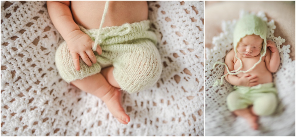 Newborn baby girl in her adorable home. Jacksonville and Ponte Vedra newborn photographer. At home newborn session. Parents and their new baby. Florida baby and family photographer