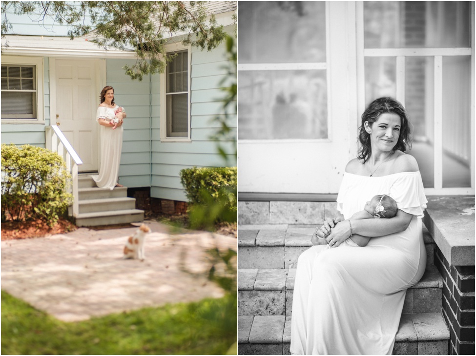 Newborn baby girl in her adorable home. Jacksonville and Ponte Vedra newborn photographer. At home newborn session. Parents and their new baby. Florida baby and family photographer