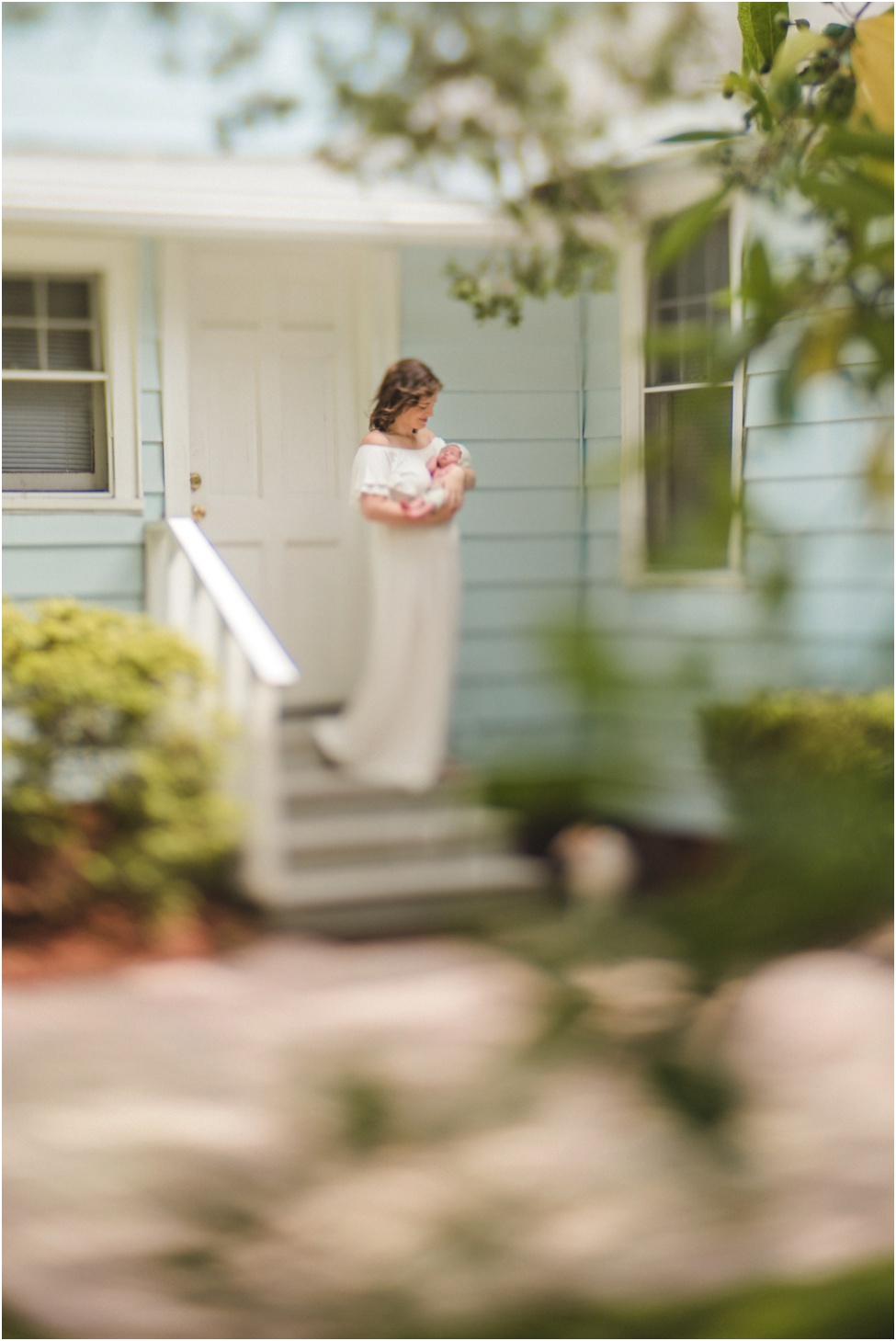 Baby girl in her adorable home. Jacksonville and Ponte Vedra newborn photographer. At home newborn session. Parents and their new baby. Florida baby and family photographer