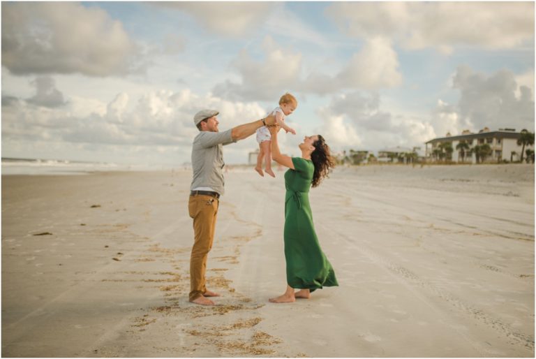 Beach belongs to us Family Session. Jacksonville children photographer. Atlantic Beach family photographer. Jacksonville Beach family session. Sunset session with parents and baby girl