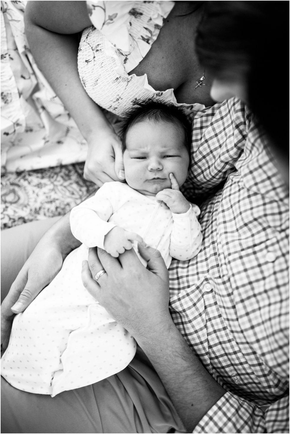 Ponte Vedra newborn photographer. Jacksonville baby session. At home family photos with 7 days old baby boy. San Marco parents with their new son. New baby boy and his furry friend