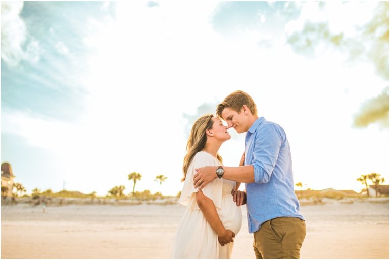 Atlantic Beach sunset maternity photographer. Pregnancy session at Neptune Beach.