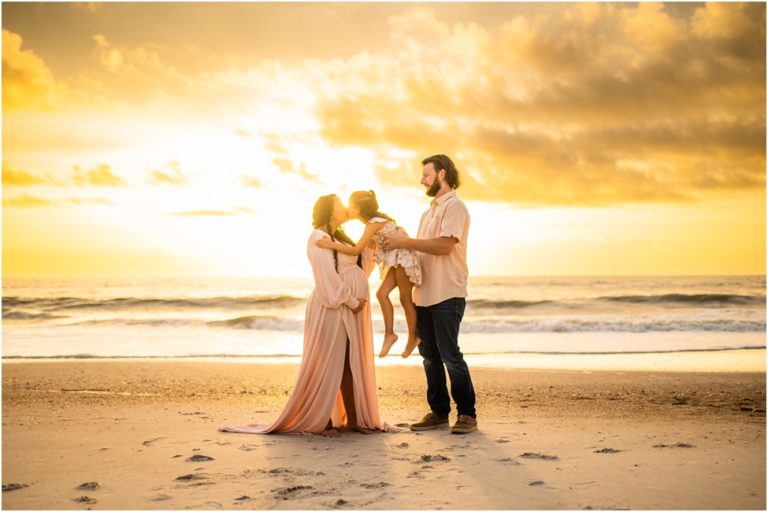 Atlantic Beach sunrise maternity session. Pregnancy and family photographer Neptune Beach