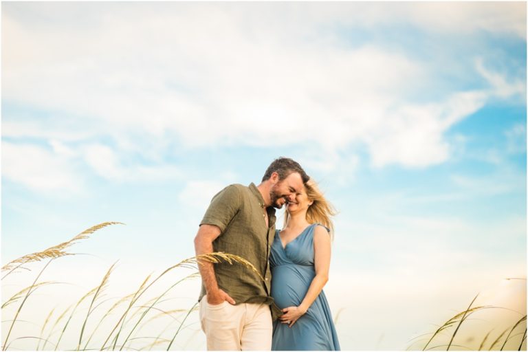 Ponte Vedra Beach maternity shoot. Jacksonville mom to be and dad during their beach session. Jacksonville pregnancy photographer