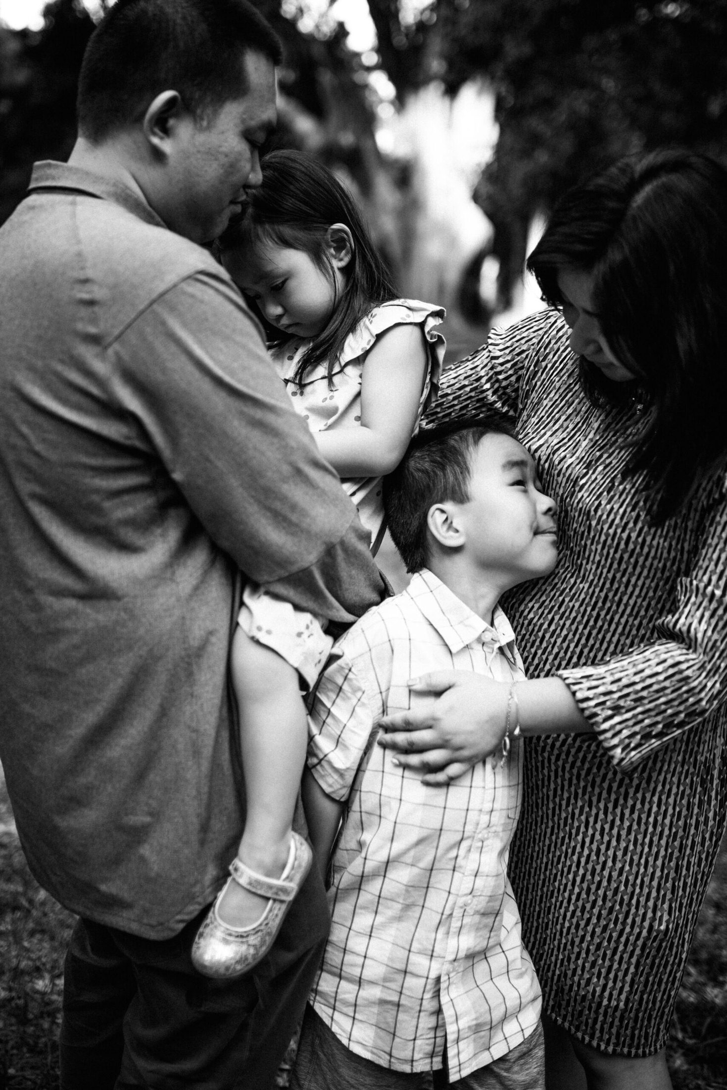 Close up of family hugging in a family photoshoot in Jacksonville FL