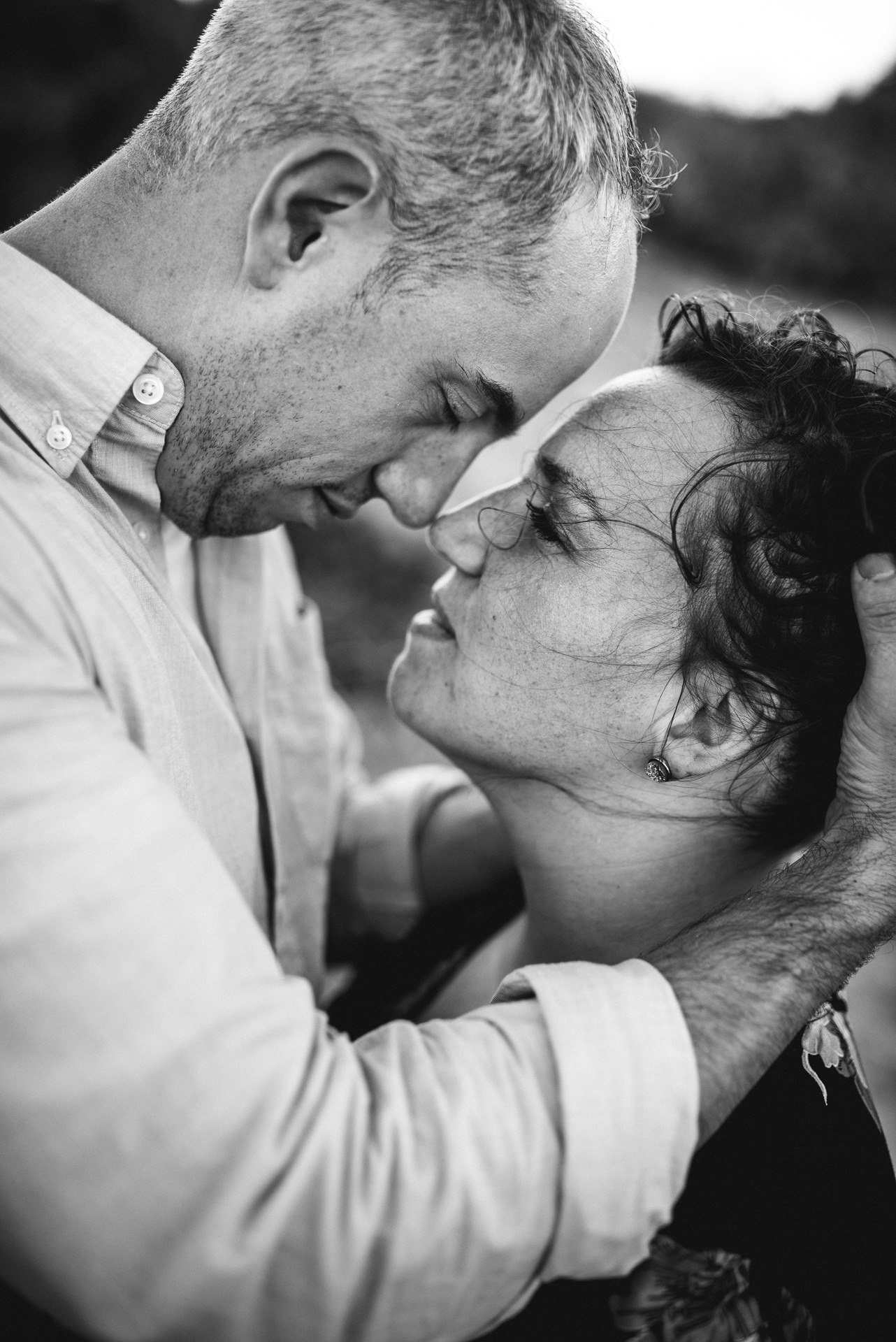 couple looking at each other deeply in a jacksonville couples photoshoot